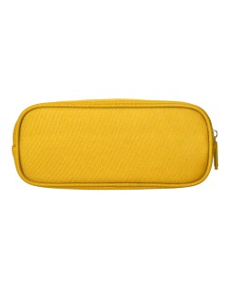 Estuche portatodo liderpapel classic ovalado 2 cremalleras con bolsillo delantero 210x90mm amarillo