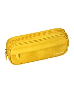 Estuche portatodo liderpapel classic ovalado 2 cremalleras con bolsillo delantero 210x90mm amarillo