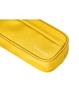 Estuche portatodo liderpapel classic ovalado 2 cremalleras con bolsillo delantero 210x90mm amarillo