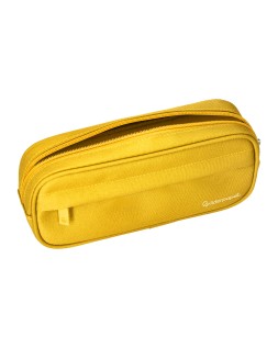 Estuche portatodo liderpapel classic ovalado 2 cremalleras con bolsillo delantero 210x90mm amarillo