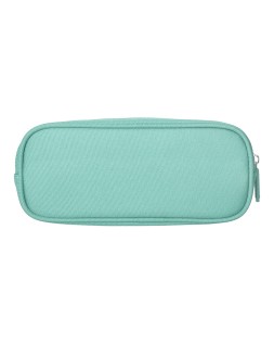 Estuche portatodo liderpapel classic ovalado 2 cremalleras con bolsillo delantero 210x90mm verde manzana