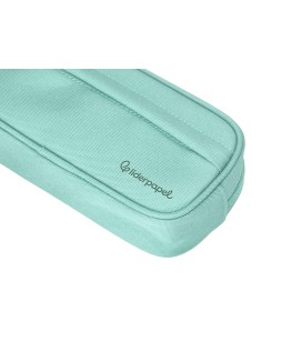 Estuche portatodo liderpapel classic ovalado 2 cremalleras con bolsillo delantero 210x90mm verde manzana