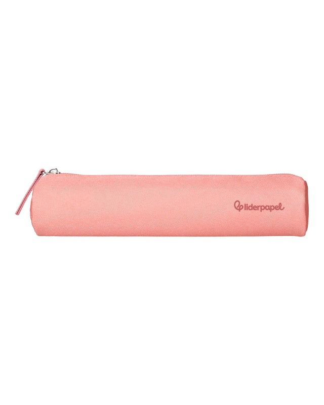 Estuche portatodo liderpapel slim cilindrico 220x45mm rosa