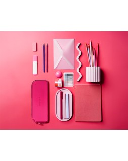 Estuche portatodo antartik prisma silicona soft rectangular 185x50x75 mm rosa fucsia