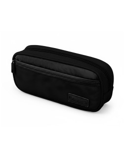 Estuche portatodo liderpapel duo 2 cremalleras con bolsillofrontal negro 220x90x50 mm