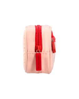 Estuche portatodo liderpapel duo 2 cremalleras con bolsillofrontal rosa 20x90x50 mm