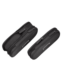 Estuche portatodo liderpapel color pop 2 cremalleras con compartimento extensible negro 230x60 mm