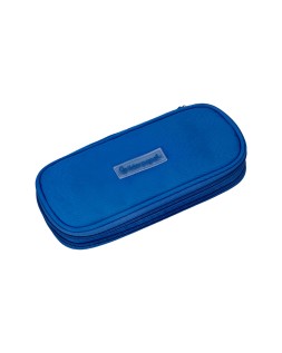 Estuche portatodo liderpapel color pop 2 cremalleras con compartimento extensible azul 230x60 mm