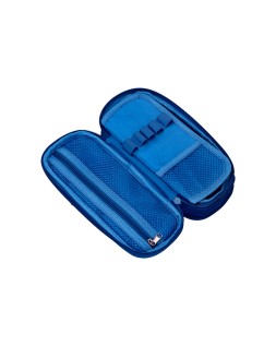 Estuche portatodo liderpapel color pop 2 cremalleras con compartimento extensible azul 230x60 mm