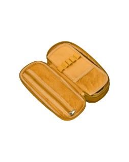 Estuche portatodo liderpapel color pop 2 cremalleras con compartimento extensible amarillo 230x60 mm