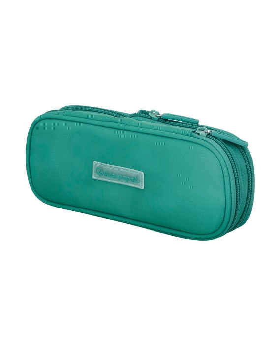 Estuche portatodo liderpapel color pop 2 cremalleras con compartimento extensible turquesa 230x60 mm