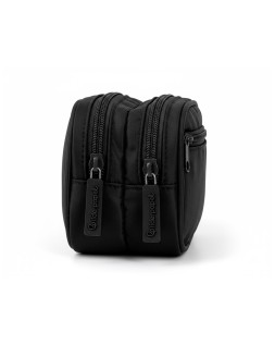 Estuche portatodo liderpapel duo 3 cremalleras con bolsillofrontal negro 220x90x70 mm