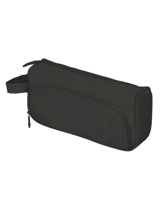 Estuche portatodo liderpapel minibag 2 cremalleras con bolsillo interior negro 210 x 210x100x70 mm