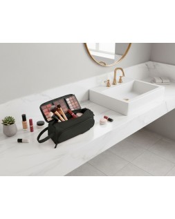 Estuche portatodo liderpapel minibag 2 cremalleras con bolsillo interior negro 210 x 210x100x70 mm