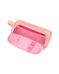Estuche portatodo liderpapel minibag 2 cremalleras con bolsillo interior rosa pastel 210x100x70 mm