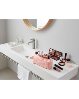 Estuche portatodo liderpapel minibag 2 cremalleras con bolsillo interior rosa pastel 210x100x70 mm