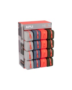 Bolso portatodo apli silicona rectangular 75x185x55 mm expositor de 16 unidades colores surtidos