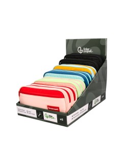 Estuche portatodo liderpapel duo 2 cremalleras con bolsillo frontal 220x90x50 mm