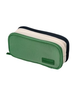 Estuche portatodo liderpapel funky 3 cremalleras con aperturas laterales 220x100x65 mm