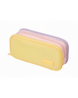 Estuche portatodo liderpapel funky 3 cremalleras con aperturas laterales 220x100x65 mm