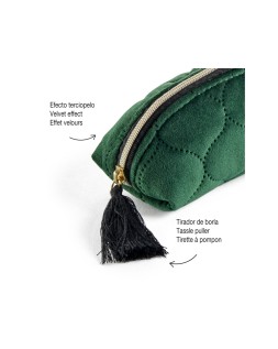 Bolso portatodo miquelrius highland days terciopelo verde 215x60x58 mm