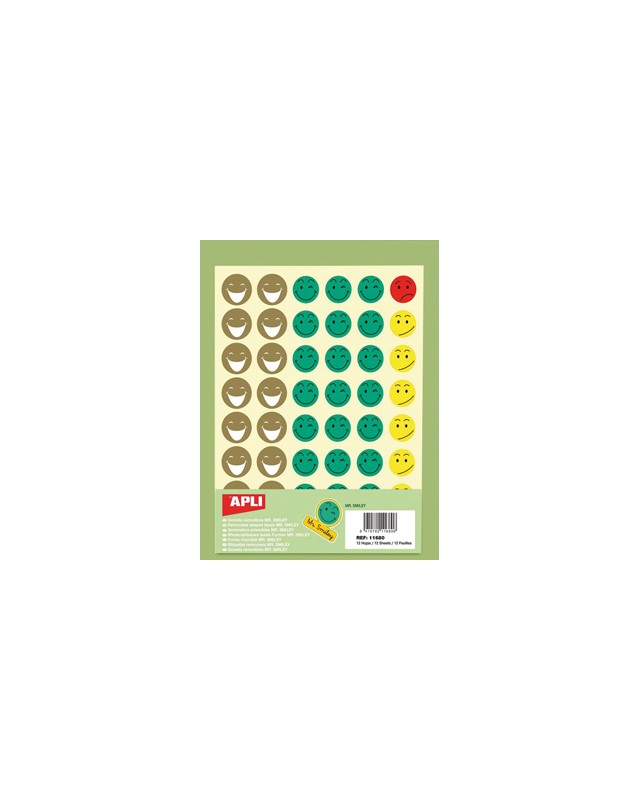 Gomets escolar caras mr smiley bolsa de 12 hojas
