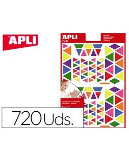 Gomets apli autoadhesivo triangulo multicolor blister de 720 unidades surtidas