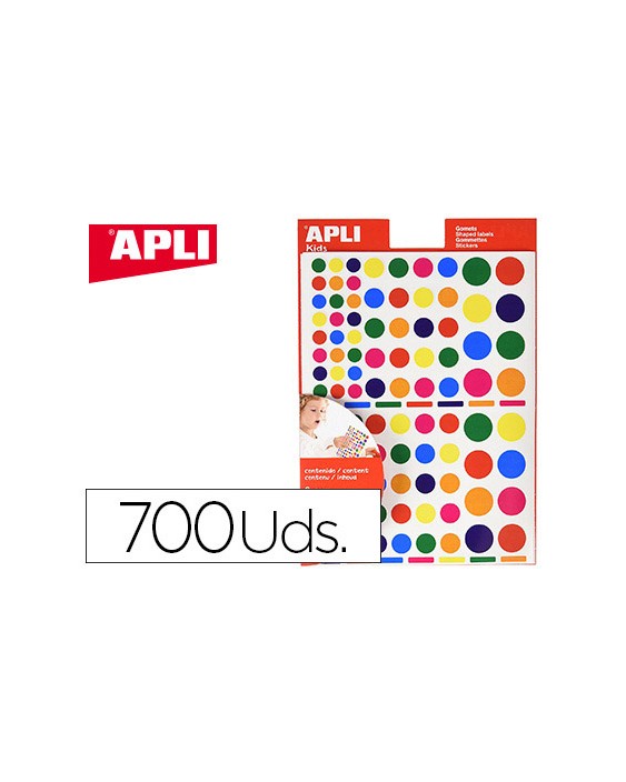 Gomets apli autoadhesivo formas surtidas multicolor blister de 6 hojas