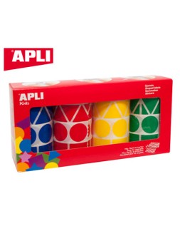 Gomets apli figuras surtidas t amaño xl pack de 4 rollos colores surtidos 5428 unidades