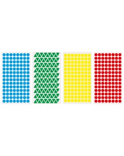 Gomets liderpapel figuras surtidas bolsa de 12 hojas figuras geometricas pequeñas colores surtidos
