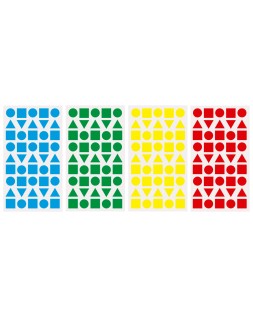 Gomets liderpapel figuras surtidas bolsa de 12 hojas figuras geometricas medianas colores surtidos