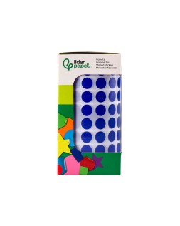 Gomets liderpapel autoadhesivo circulos 10,5 mm azul rollo de 6000 unidades en caja de carton