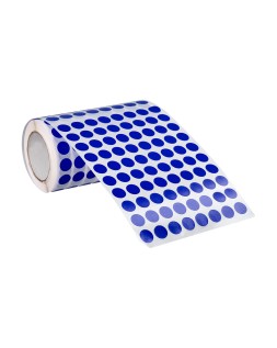 Gomets liderpapel autoadhesivo circulos 10,5 mm azul rollo de 6000 unidades en caja de carton