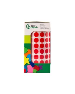 Gomets liderpapel autoadhesivo circulos 10,5 mm rojo rollo de 6000 unidades en caja de carton