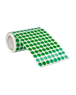 Gomets liderpapel autoadhesivo circulos 10,5 mm verde rollo de 6000 unidades en caja de carton
