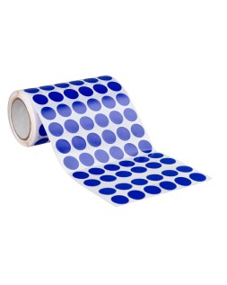 Gomets liderpapel autoadhesivo circulos 15 mm azul rollo de 2500 unidades en caja de carton