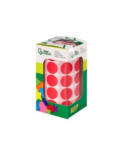 Gomets liderpapel autoadhesivo circulos 20 mm rojo rollo de 2000 unidades en caja de carton