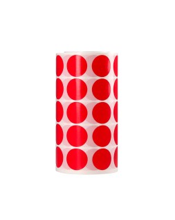 Gomets liderpapel autoadhesivo circulos 20 mm rojo rollo de 2000 unidades en caja de carton