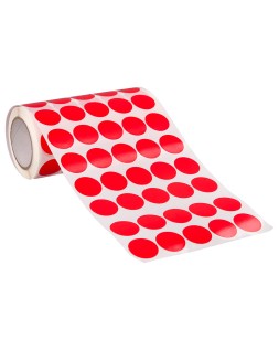 Gomets liderpapel autoadhesivo circulos 20 mm rojo rollo de 2000 unidades en caja de carton