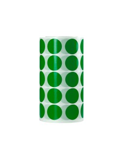 Gomets liderpapel autoadhesivo circulos 20 mm verde rollo de 2000 unidades en caja de carton