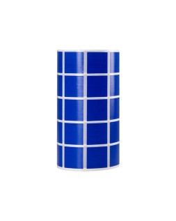 Gomets liderpapel autoadhesivo cuadrado 20x20 mm azul rollo de 2000 unidades en caja de carton