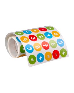 Gomets liderpapel autoadhesivo redondo numeros 20 mm colores surtidos rollo de 1000 unidades en caja de carton