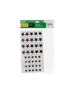 Gomets liderpapel autoadhesivo estrellas plateadas surtidas bolsa de 5 hojas con 200 unidades