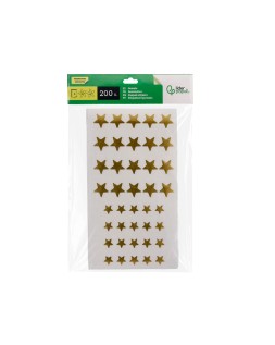 Gomets liderpapel autoadhesivo estrellas doradas surtidas bolsa de 5 hojas con 200 unidades