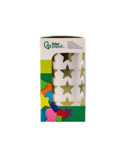 Gomets liderpapel autoadhesivo estrellas doradas 20 mm 1500 unidades en caja de carton