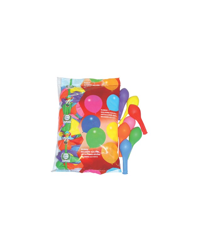 Globo 100% latex biodegradable bolsa de 100 unidades colores surtidos