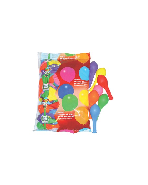 Globo 100% latex biodegradable bolsa de 100 unidades colores surtidos