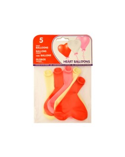 Globo 100% latex biodegradable con forma corazon bolsa de 5 unidades