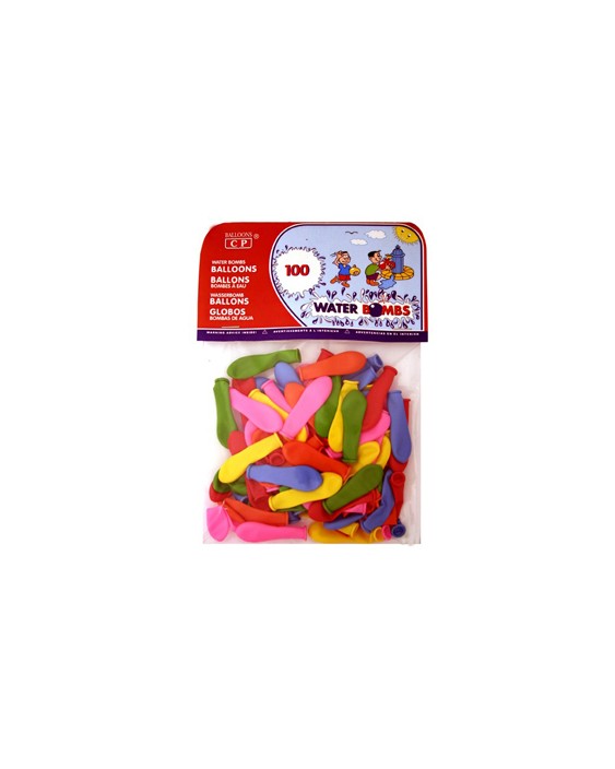 Globo 100% latex biodegradable de agua bolsa de 100 unidades colores surtidos
