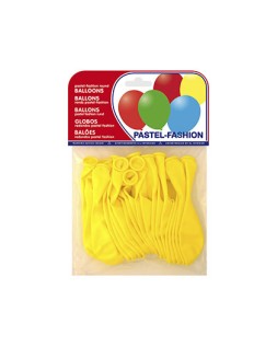 Globo 100% latex biodegradable pastel amarillo bolsa de 20 unidades